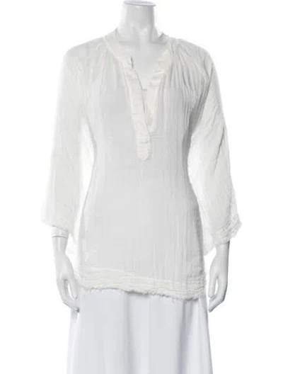 Pre-owned 9seed V-neck Sweater In White