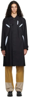 _j.l - A.l_ Black Aperture Coat In Black / Light Blue