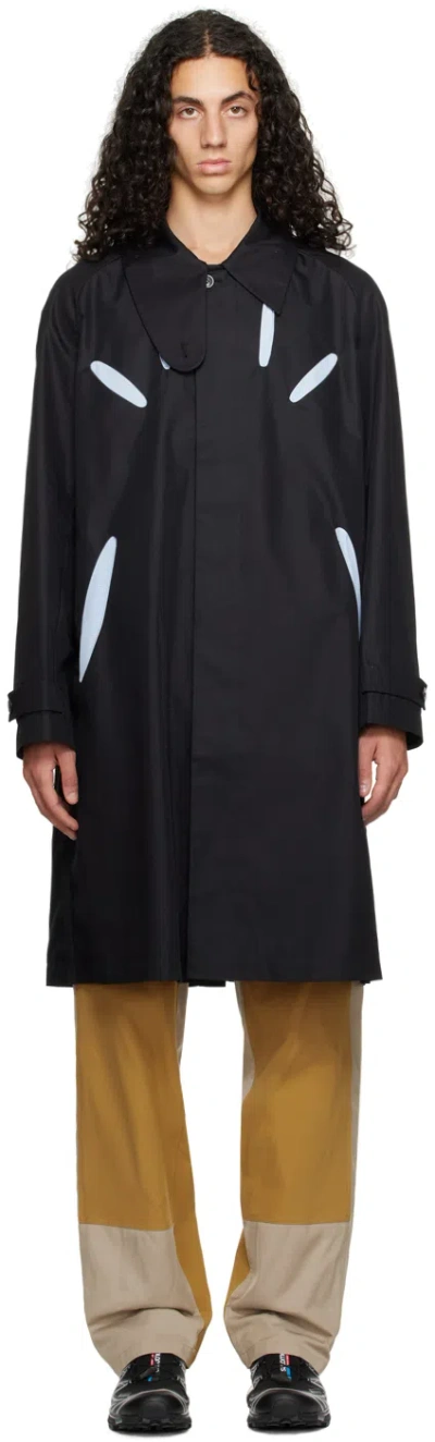 _j.l - A.l_ Black Aperture Coat In Black / Light Blue