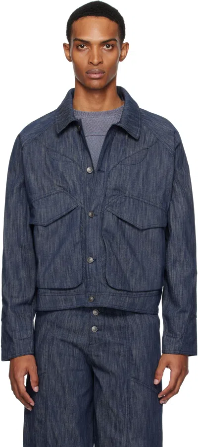 _j.l - A.l_ Blue Mantle Denim Jacket