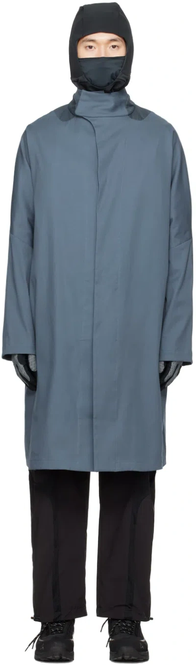 _j.l - A.l_ Blue Split Trench Coat In 1229101 Blue
