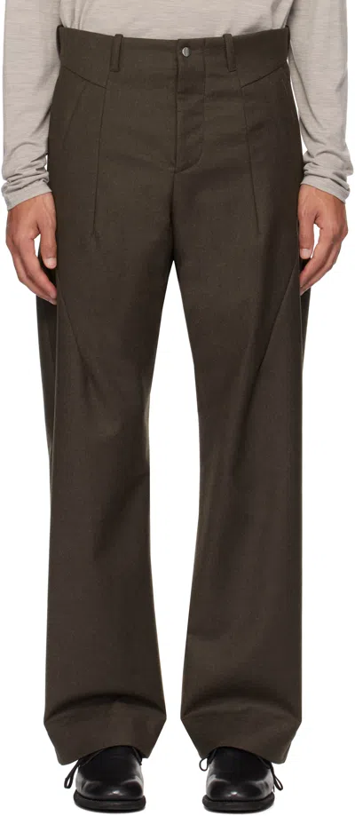 _j.l - A.l_ Brown Marzotto Edition Spire Trousers In Peat
