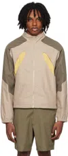 _j.l - A.l_ Taupe & Beige Aperture Track Jacket In Taupe / Beige