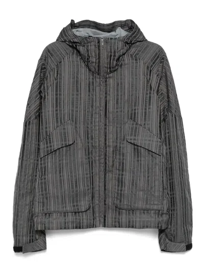 _j.l-a.l_ Striped Padded Jacket In Gray