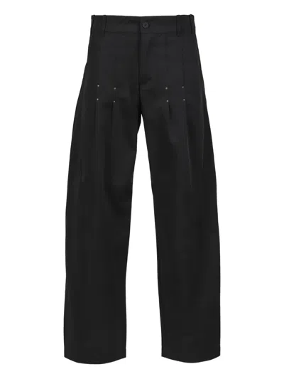 _j.l-a.l_ Studded Button-fastening Trousers In Black