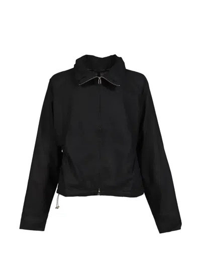 _j.l-a.l_ Gathered-collar Jacket In Black