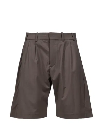 _j.l-a.l_ Mitre Pleated Shorts In Brown