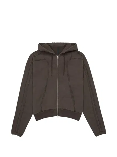 _j.l-a.l_ Plio Woven-trim Hoodie In Brown