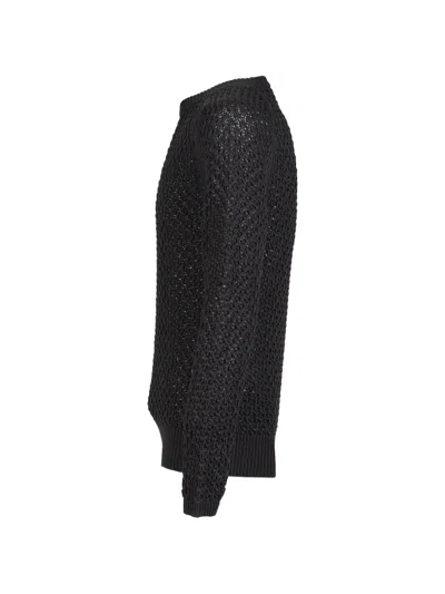 _j.l-a.l_ Wanders Open-knit Sweater In Black