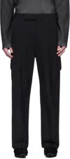 A. A. Spectrum Black Dapper Cargo Pants In Black Cloud
