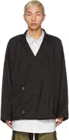 A. A. Spectrum Black Lightweight Mongolian Jacket In Black