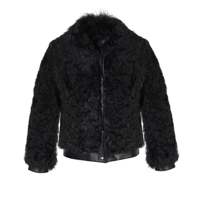 A&a Vesa Women's Curly Shearling Coat - Black