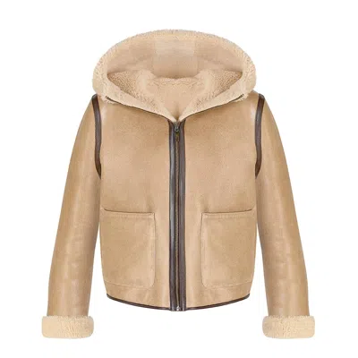 A&a Vesa Women's Neutrals Reversible Natural Shearling Jacket - Beige In Brown