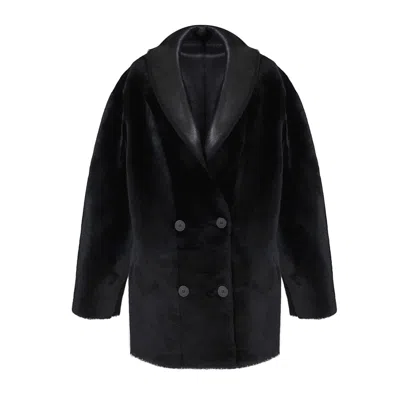 A&a Vesa Women's Reversible Shearling Coat - Black