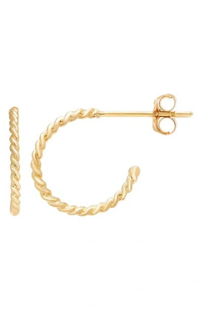 A & M 14k Gold 10mm Tightrope Hoop Earrings