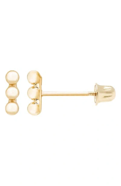 A & M 14k Gold Ball Bar Stud Earrings