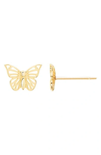 A & M 14k Gold Butterfly Lace Stud Earrings