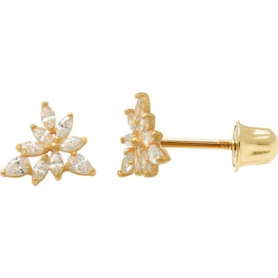 A & M A&m 14k Gold Marquis Cz Cluster Stud Earrings In Yellow Gold