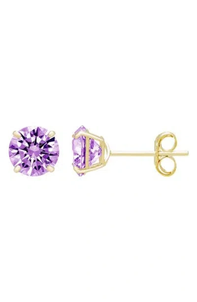 A & M A&m 14k Yellow Gold Round Cubic Zirconia Birthstone Stud Earrings