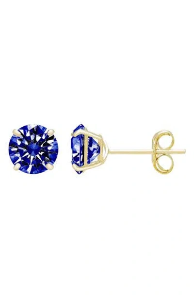 A & M A&m 14k Yellow Gold Round Cubic Zirconia Birthstone Stud Earrings