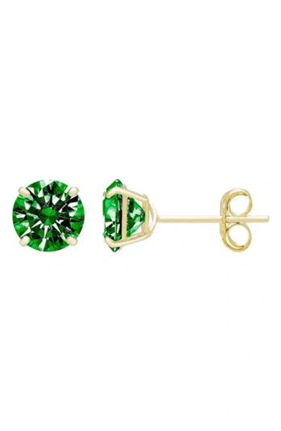 A & M A&m 14k Yellow Gold Round Cubic Zirconia Birthstone Stud Earrings