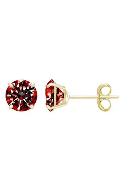 A & M A&m 14k Yellow Gold Round Cubic Zirconia Birthstone Stud Earrings