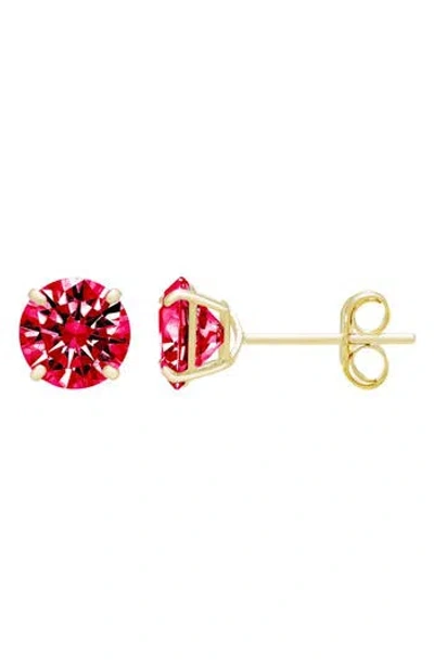 A & M A&m 14k Yellow Gold Round Cubic Zirconia Birthstone Stud Earrings