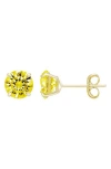 A & M A&m 14k Yellow Gold Round Cubic Zirconia Birthstone Stud Earrings