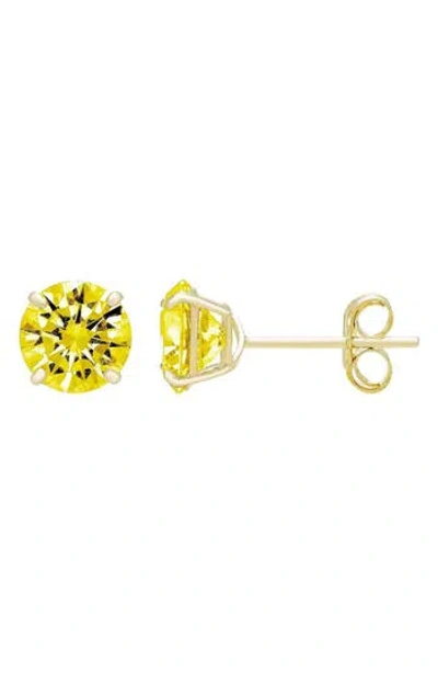 A & M A&m 14k Yellow Gold Round Cubic Zirconia Birthstone Stud Earrings