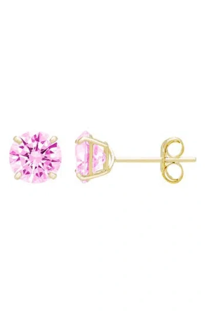 A & M A&m 14k Yellow Gold Round Cubic Zirconia Birthstone Stud Earrings