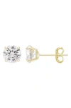 A & M A&m 14k Yellow Gold Round Cubic Zirconia Birthstone Stud Earrings In Transparent