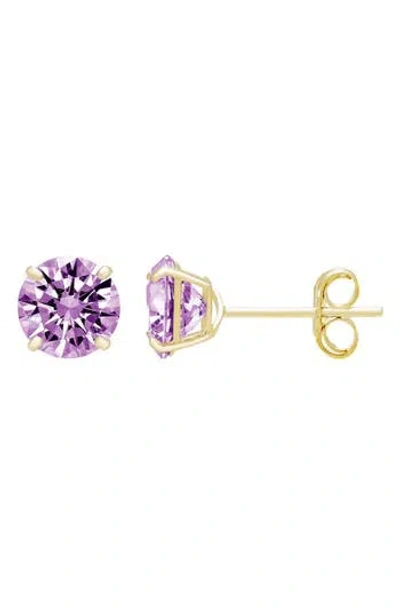 A & M A&m 14k Yellow Gold Round Cubic Zirconia Birthstone Stud Earrings