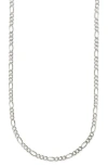 A & M Sterling Silver Figaro Necklace In Silver