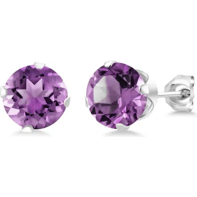 A & M A&m Round Cubic Zirconia Birthstone Stud Earrings In Purple
