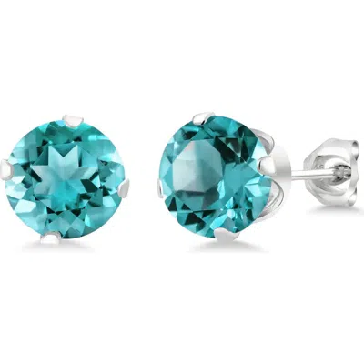 A & M A&m Round Cubic Zirconia Birthstone Stud Earrings In Blue