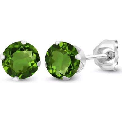 A & M A&m Round Cubic Zirconia Birthstone Stud Earrings In Green
