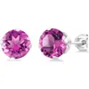 A & M A&m Round Cubic Zirconia Birthstone Stud Earrings In Pink