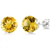 A & M A&m Round Cubic Zirconia Birthstone Stud Earrings In Yellow