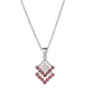 A & M Silver Tone Triangle Cubic Zirconia Pendant Necklace In Silver