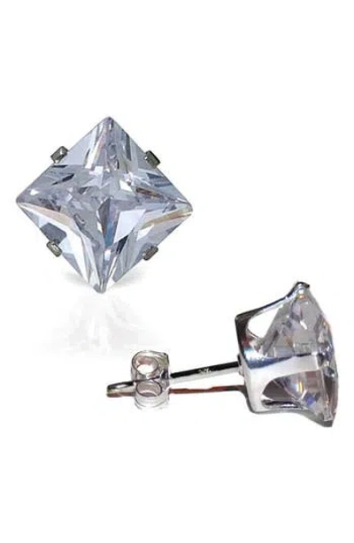 A & M A&m Square Cubic Zirconia Birthstone Stud Earrings In Blue