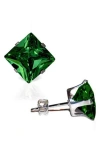 A & M A&m Square Cubic Zirconia Birthstone Stud Earrings In Blue