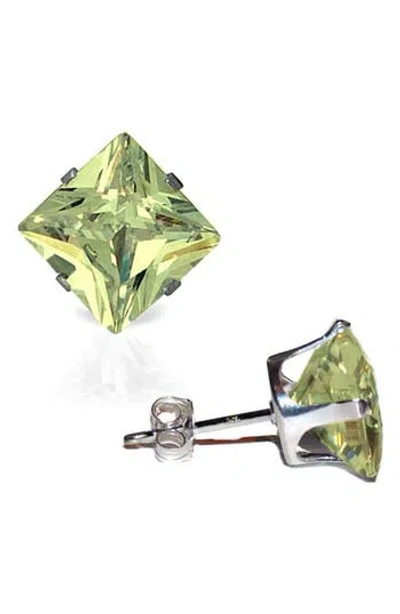 A & M A&m Square Cubic Zirconia Birthstone Stud Earrings In Blue