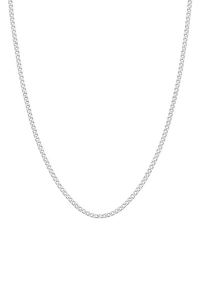 A & M Sterling Silver Cuban Link Necklace In White