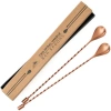 A Bar Above Antique Copper Bar Spoons, Set Of 2 With Spiral Handles In Antique Copper