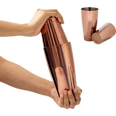 A Bar Above Antique Copper Boston Cocktail Shaker Set, Weighted
