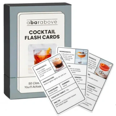 A Bar Above Cocktail Flash Cards In Grey