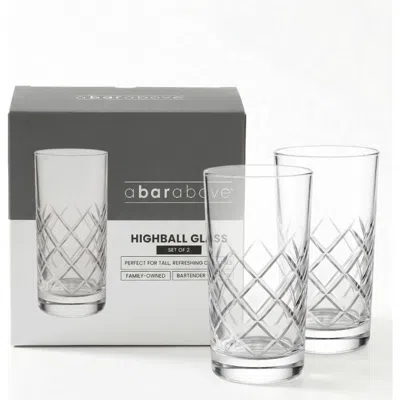 A Bar Above Diamond Cut Highball Glass In Clear