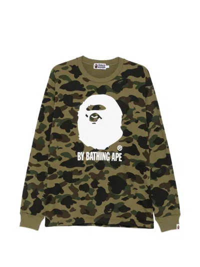 A Bathing Ape 1st Camo Ape Head T-shirt In Green