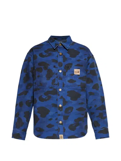 A Bathing Ape 1st Camo Camouflage Logo-patch Shirt In Blue