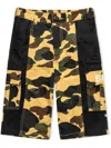 A Bathing Ape 1st Camo Cargo Shorts In Yellow